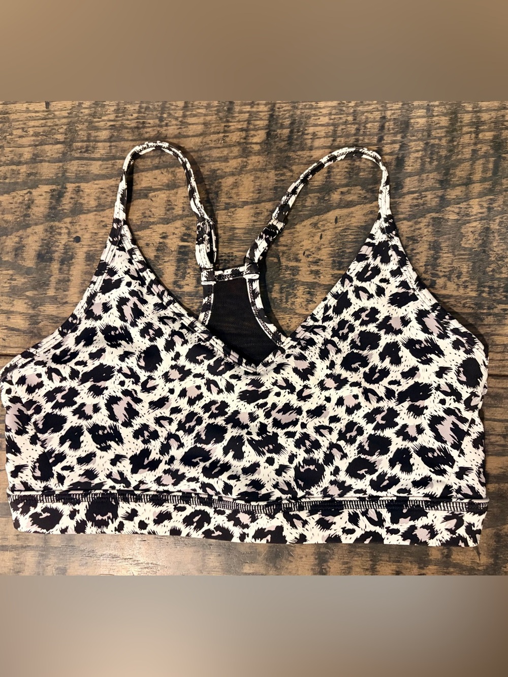 Zyia Leopard Print Racerback Active Sports Bra